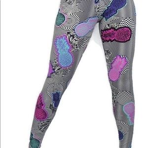 Trippy Neon Pineapple Brazilian Legging Yoga Pants Size M